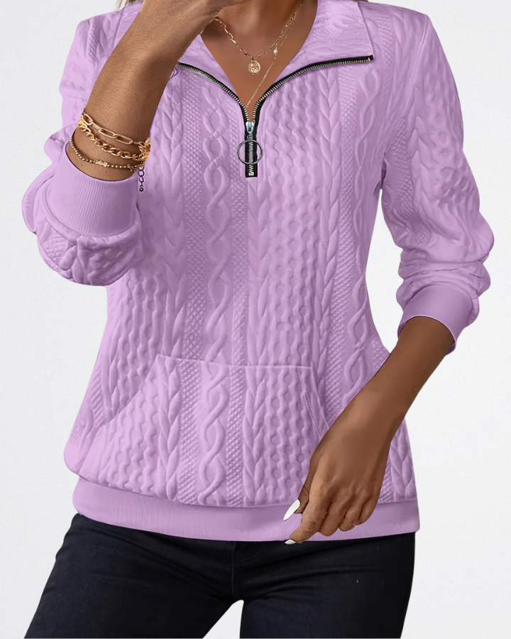 Celeste - Soft Knit Zip Sweater