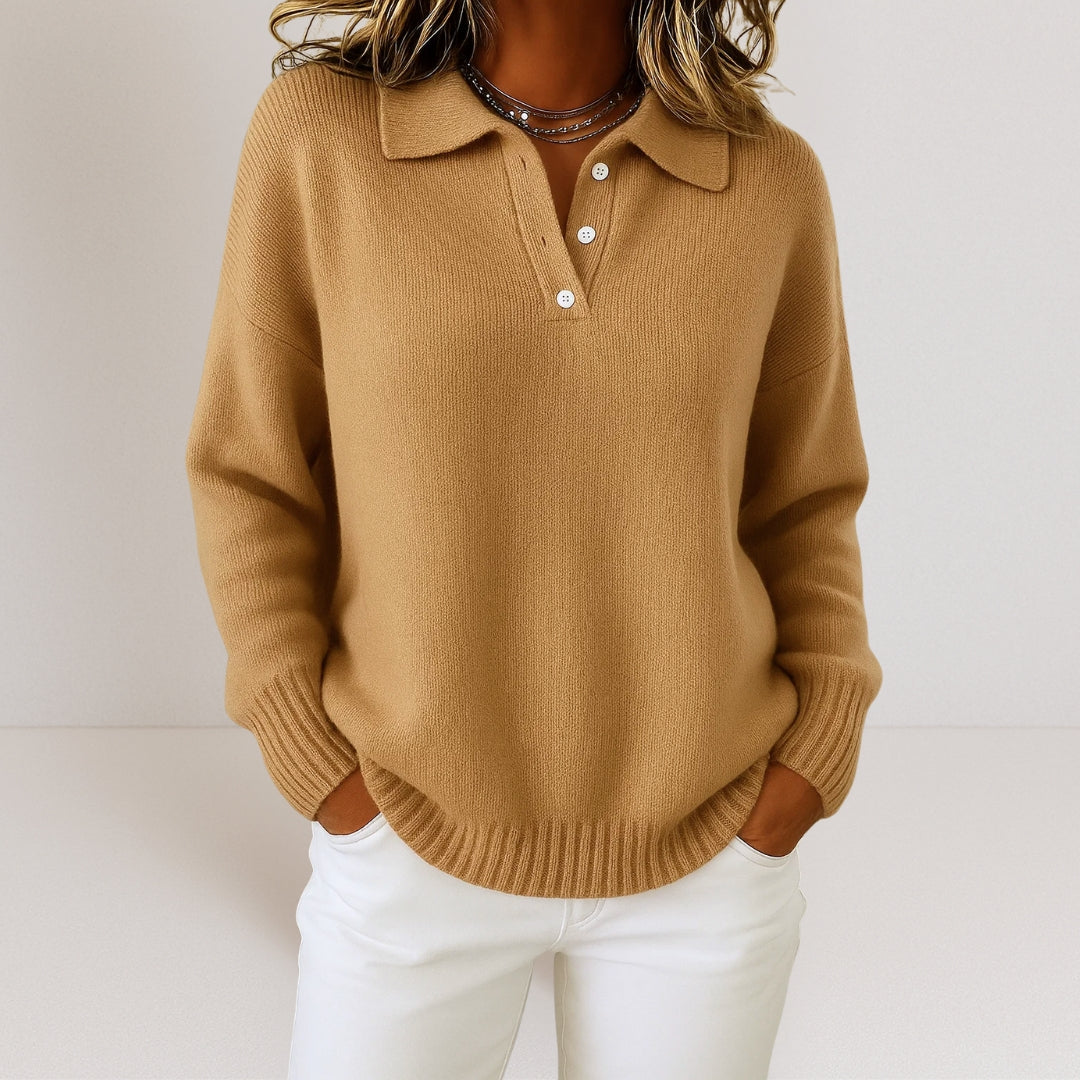 Olivia™ | Cosy Knit Sweater with Collar