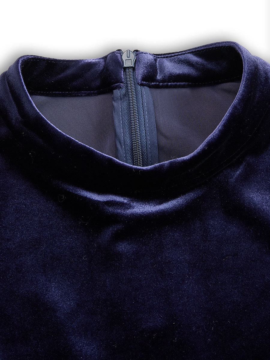 SIBELLA | NAVY LONG-SLEEVED MIDI DRESS