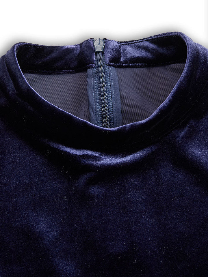 SIBELLA | NAVY LONG-SLEEVED MIDI DRESS