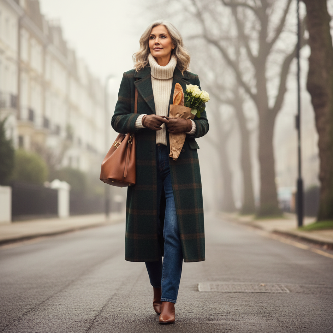 Elena — Heritage Checked Wool Coat