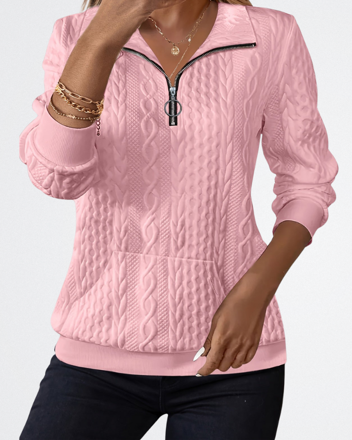 Celeste - Soft Knit Zip Sweater