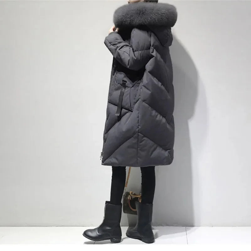 Fur Hooded Grey Coat