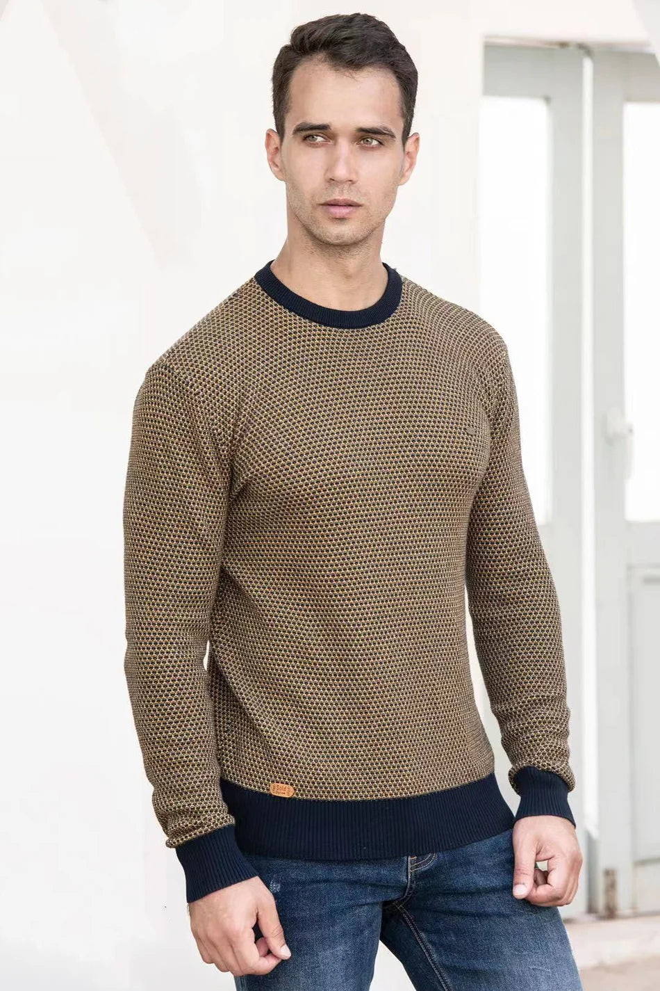 Vincent | Men's Sweater with Diamond Pattern