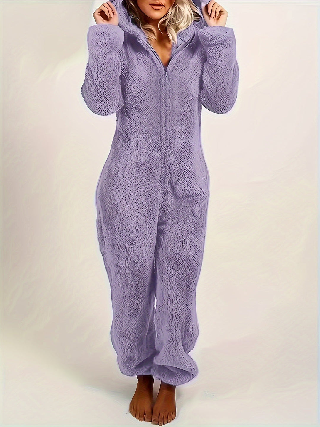 Kelsie-Plush Fleece Pyjama Jumpsuit -