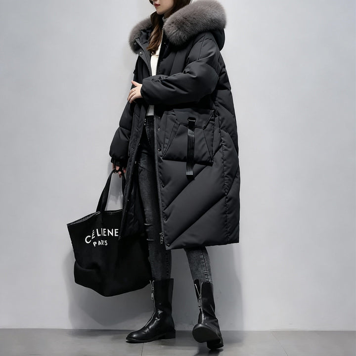 Fur Hooded Grey Coat